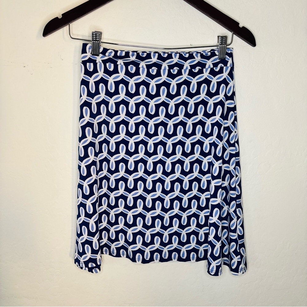 Leota Blue‎ & White Geometric Print Skirt – Women’s Size XS